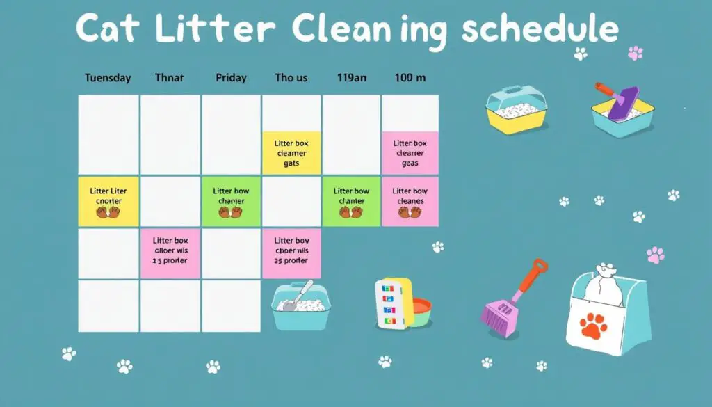 cleaning schedule for cat litter