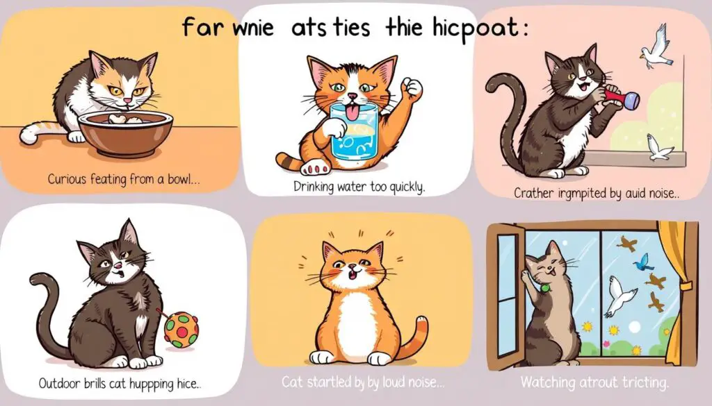 Common triggers of cat hiccups