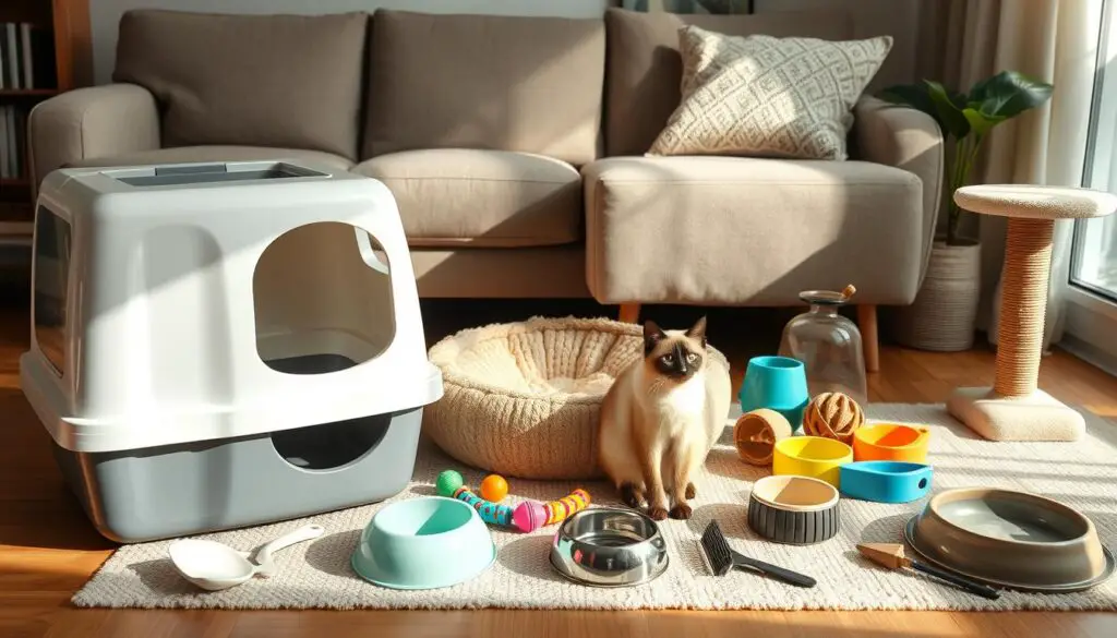 Essential supplies for Siamese cat