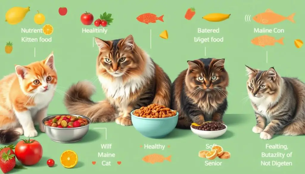 Maine Coon cat nutrition for different life stages