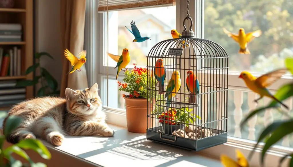 Managing cats and birds in the same household