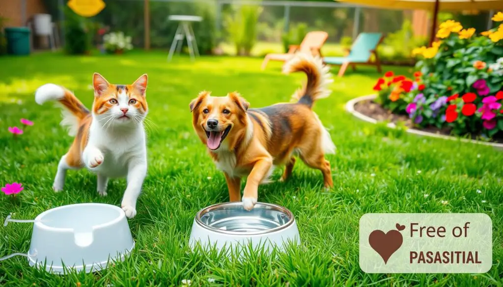 Prevention of giardia transmission in cats and dogs