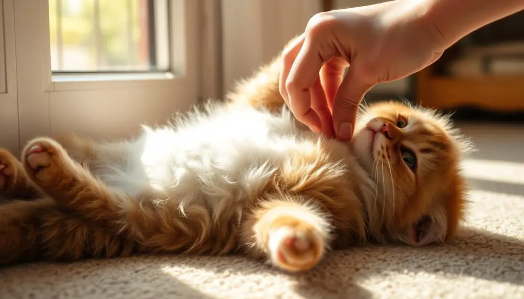 feline reaction to belly rubs